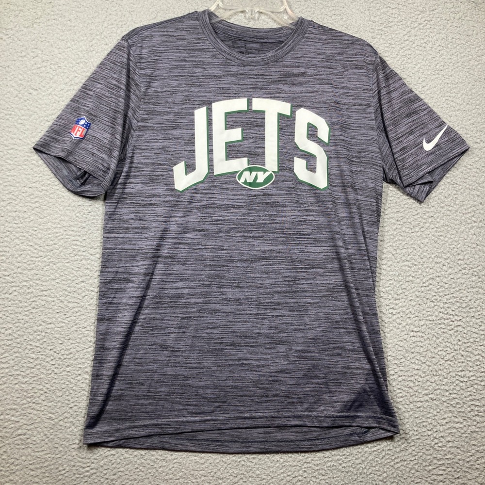 New York Jets Nike‎ T-Shirt Mens Medium Grey  NFL Dri-FIT Heathered Space Dye